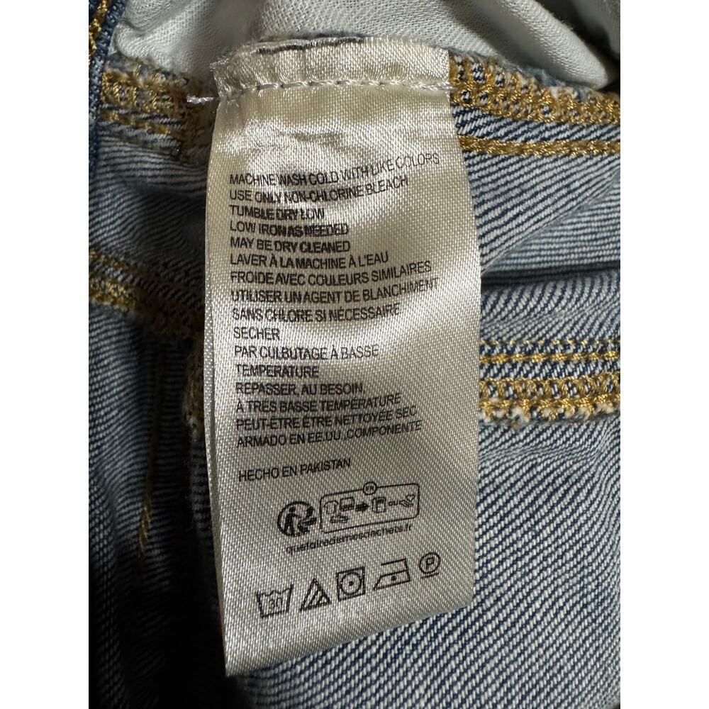 Pilcro Anthropologie Barrel Leg Jeans Size 25 Medium Blue Wash Curved Horseshoe - Picture 7 of 7